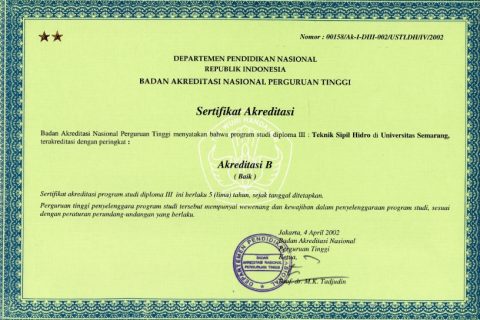 Akreditasi S1 Teknik Sipil 2002