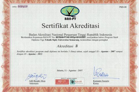 Akreditasi S1 Teknik Sipil 2007